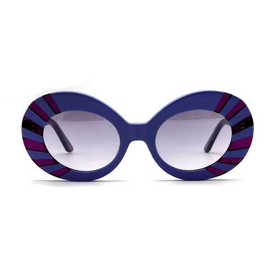 좋은 가격 AS102 여성용 원형 아세테트 프레임 선글라스 100% UV 보호 온라인으로